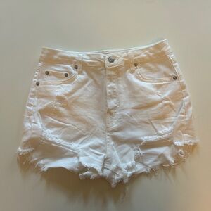 Love Tree White Distressed Jean Shorts